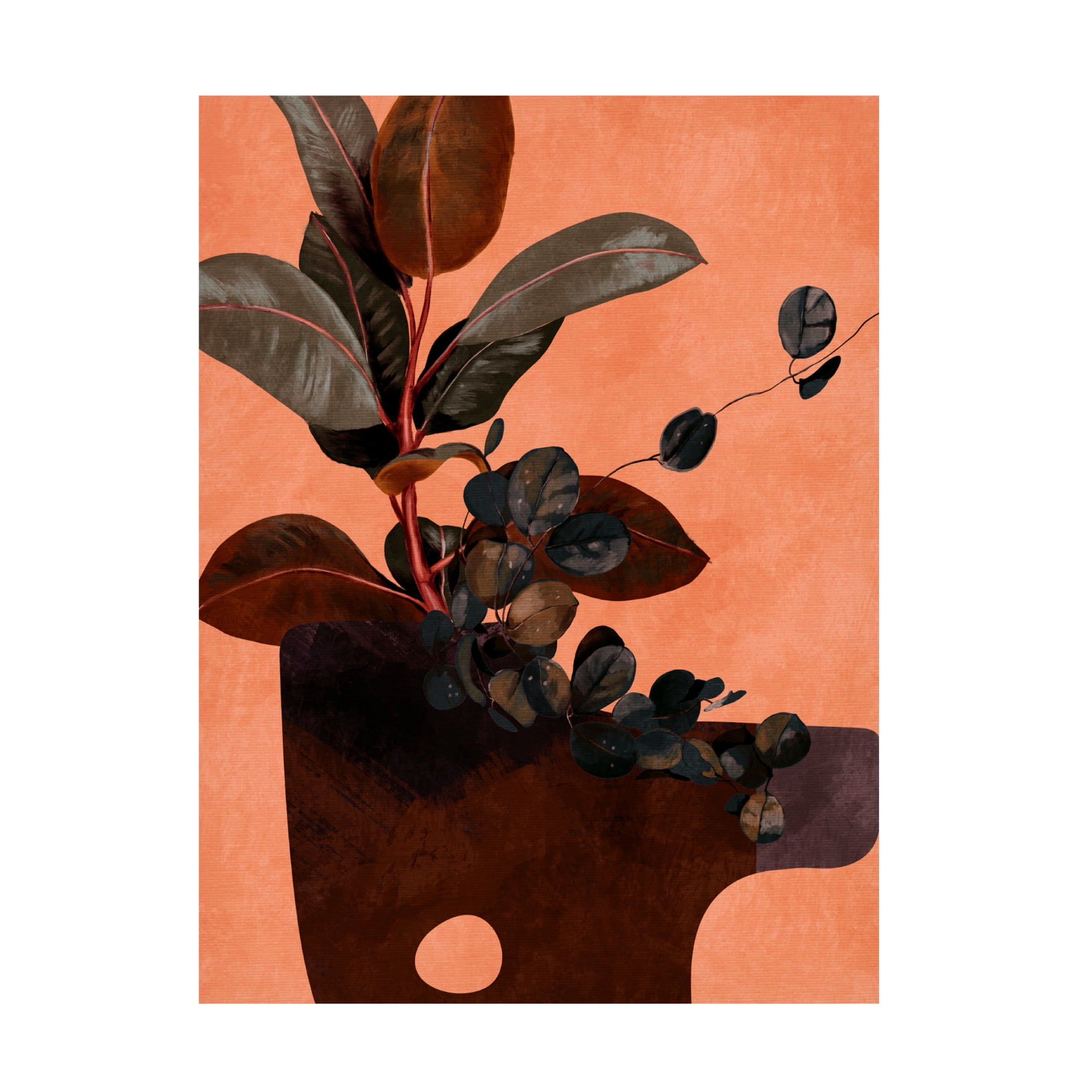 Trademark Fine Art Ana Rut Bre Leaves More 6 Red Canvas Wall Art