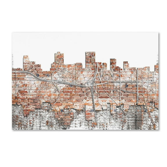 Trademark Fine Art "Anchorage Alaska Skyline Brick" Canvas Art by Marlene Watson