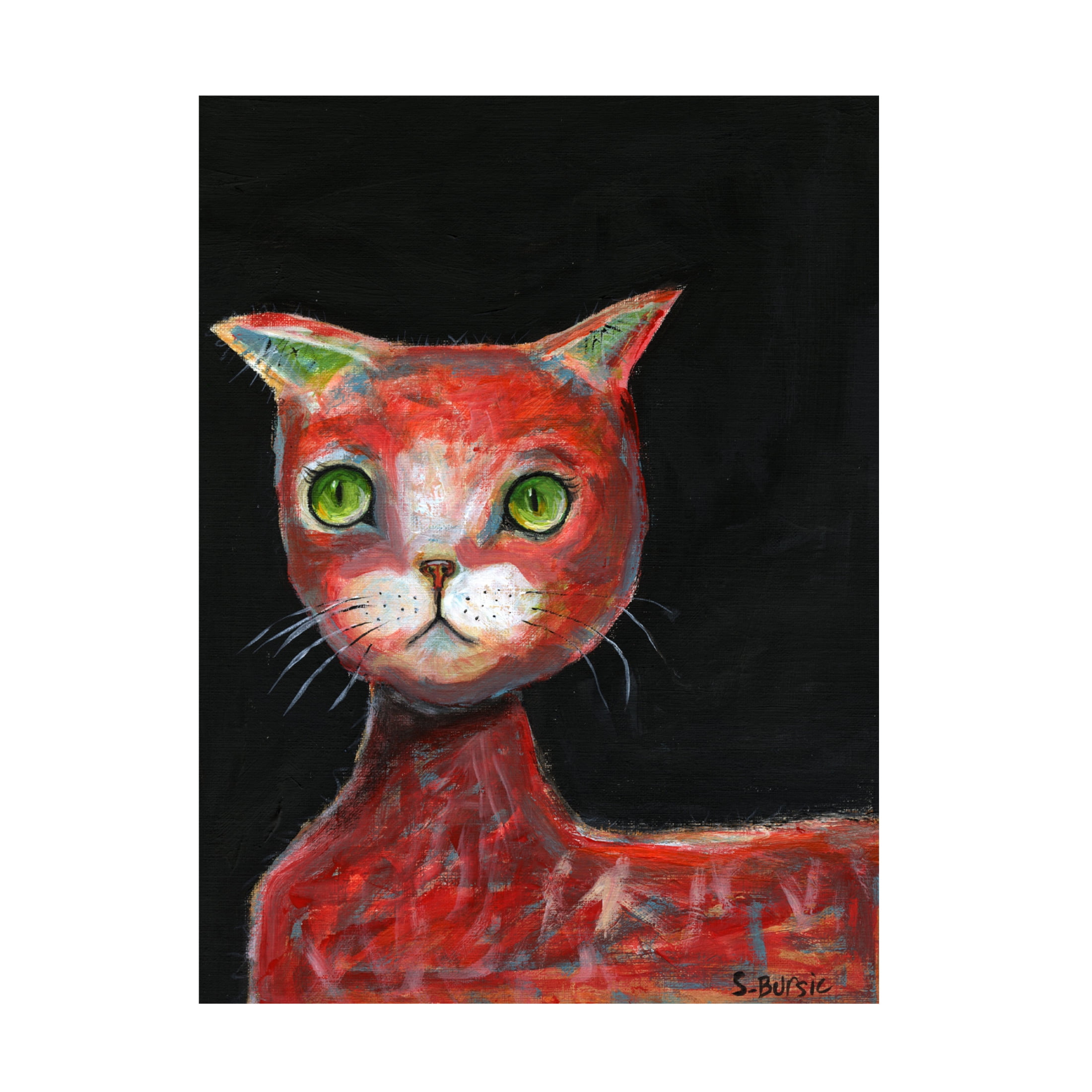 Trademark Fine Art Andrea Haase Bursic  Red Cat Canvas Wall Art