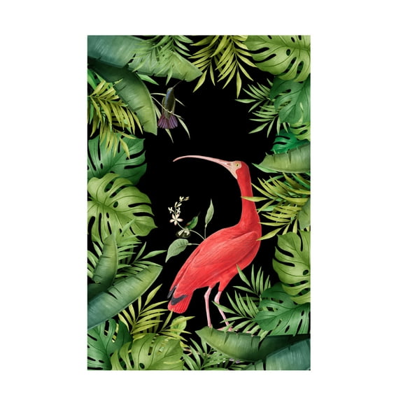 Trademark Fine Art Andrea Haase  Jungle With Heron Canvas Wall Art