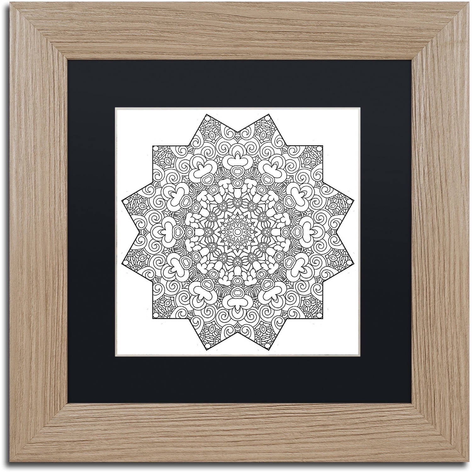 Trademark Fine Art "Andrew Mandala" Canvas Art by Kathy G. Ahrens, Black Matte, Birch Frame