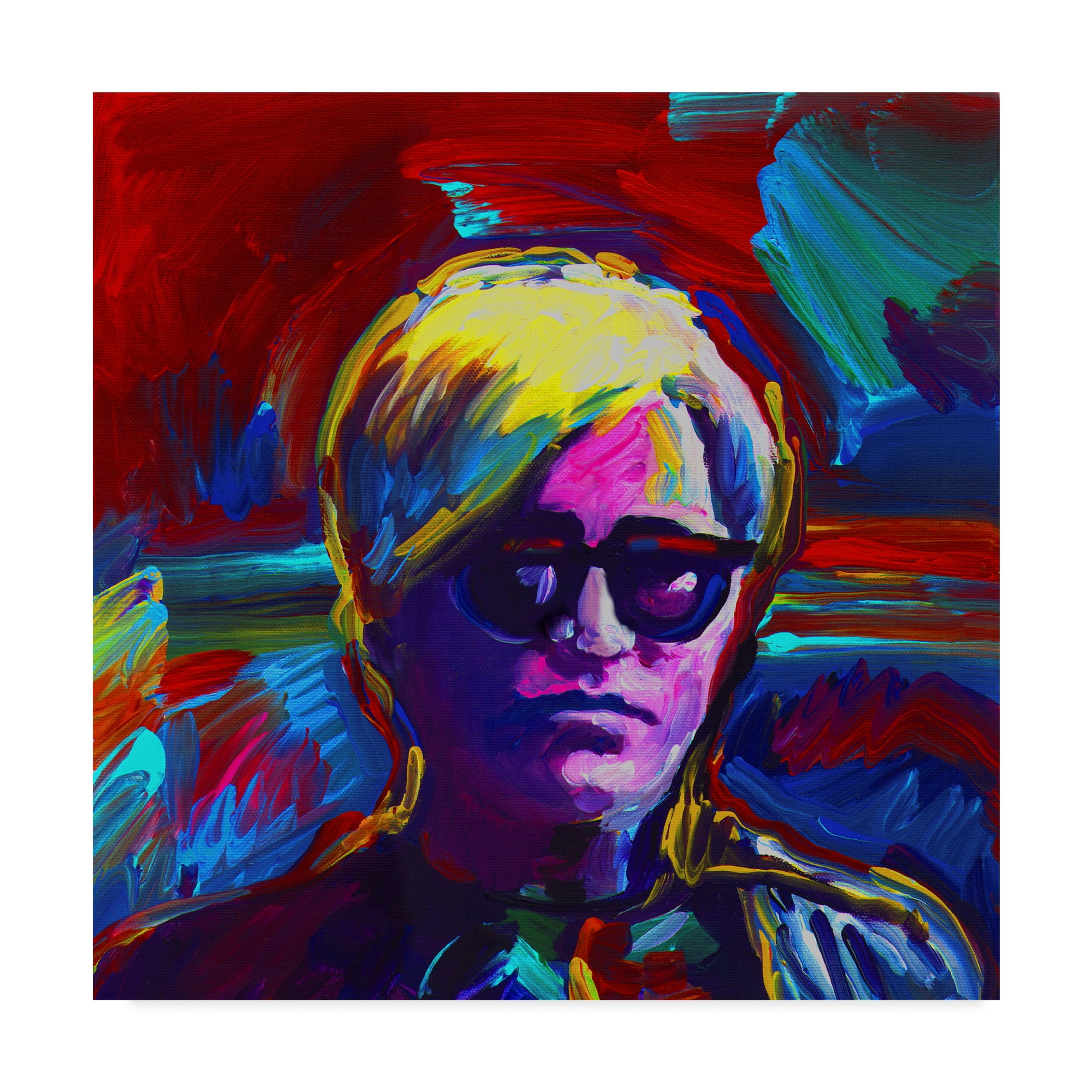 Colorful Modern 14 x 14 Wood Frame Canvas Art