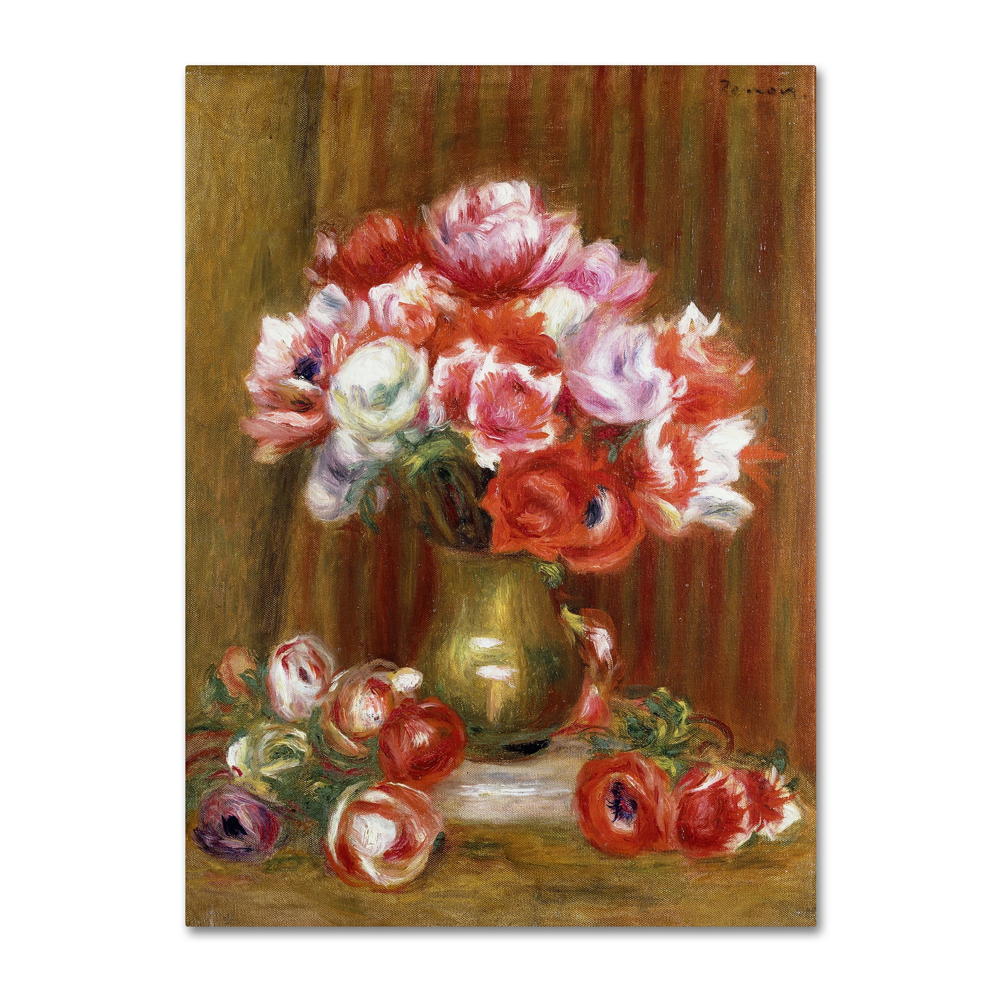 Trademark Fine Art "Anemones" 1909 Canvas Art by Pierre-Auguste Renoir