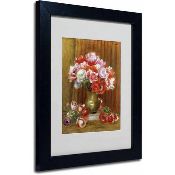 Trademark Fine Art "Anemones 1909" Framed Canvas Art by Pierre Renoir