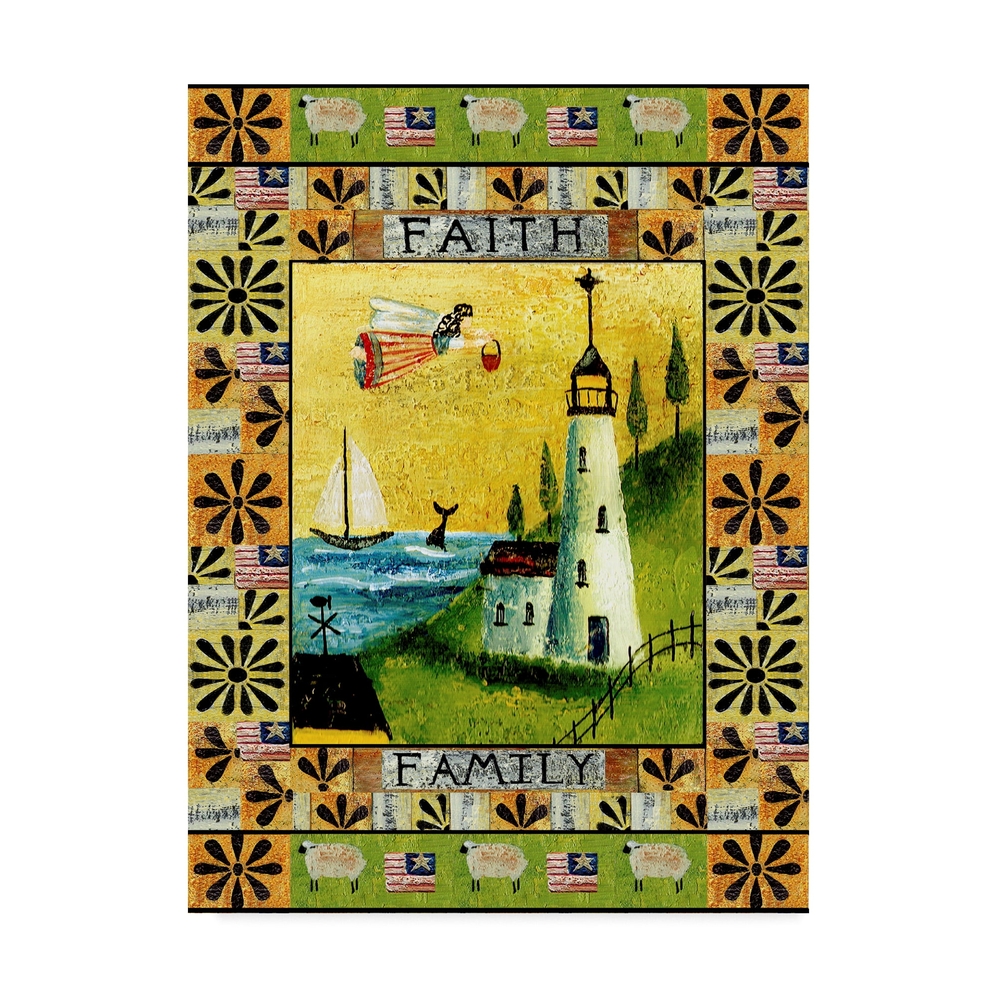 Trademark Fine Art 'Angel American Faith Family' Canvas Art by Cheryl Bartley
