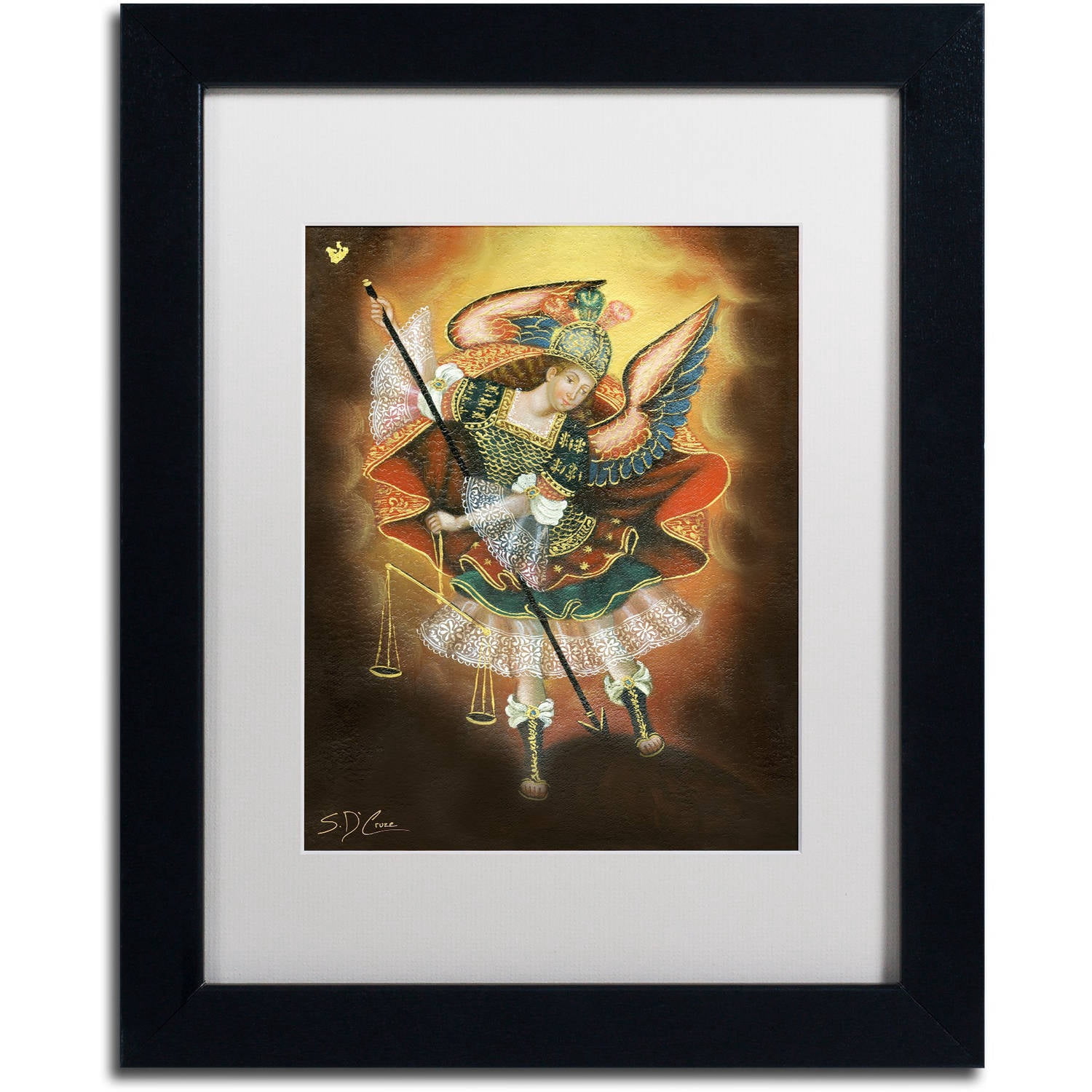 Trademark Fine Art "Angel Gabriel" Canvas Art by Masters Fine Art, White Matte, Black Frame