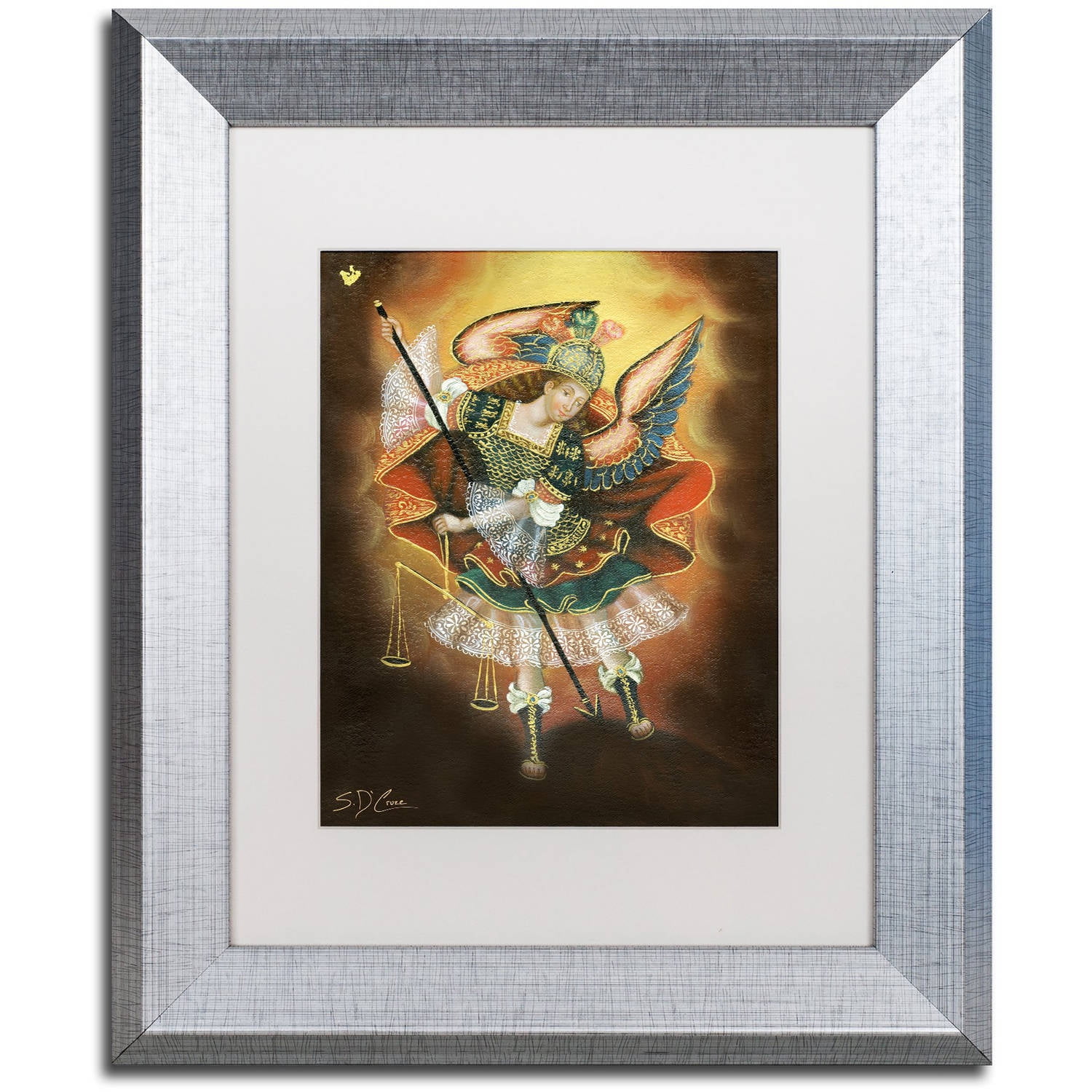 Trademark Fine Art "Angel Gabriel" Canvas Art by Masters Fine Art, White Matte, Silver Frame