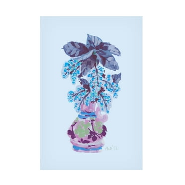 Trademark Fine Art Ania Zwara Blooming Vase In Blue Canvas Wall Art