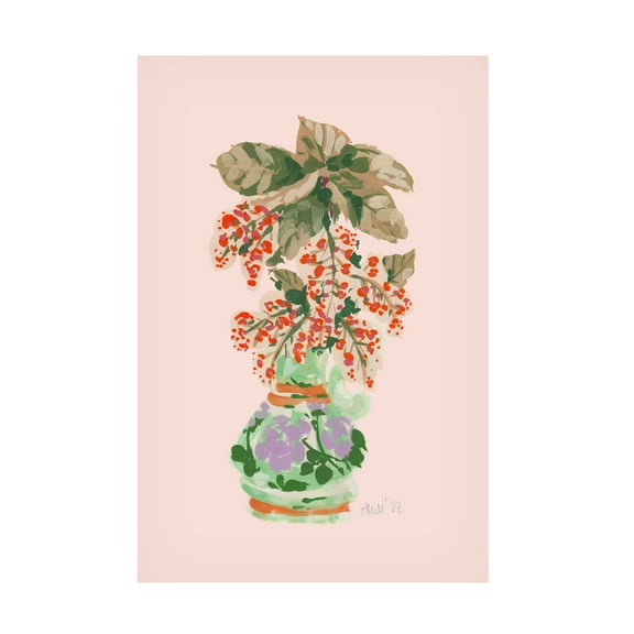 Trademark Fine Art Ania Zwara Blooming Vase In Red Canvas Wall Art