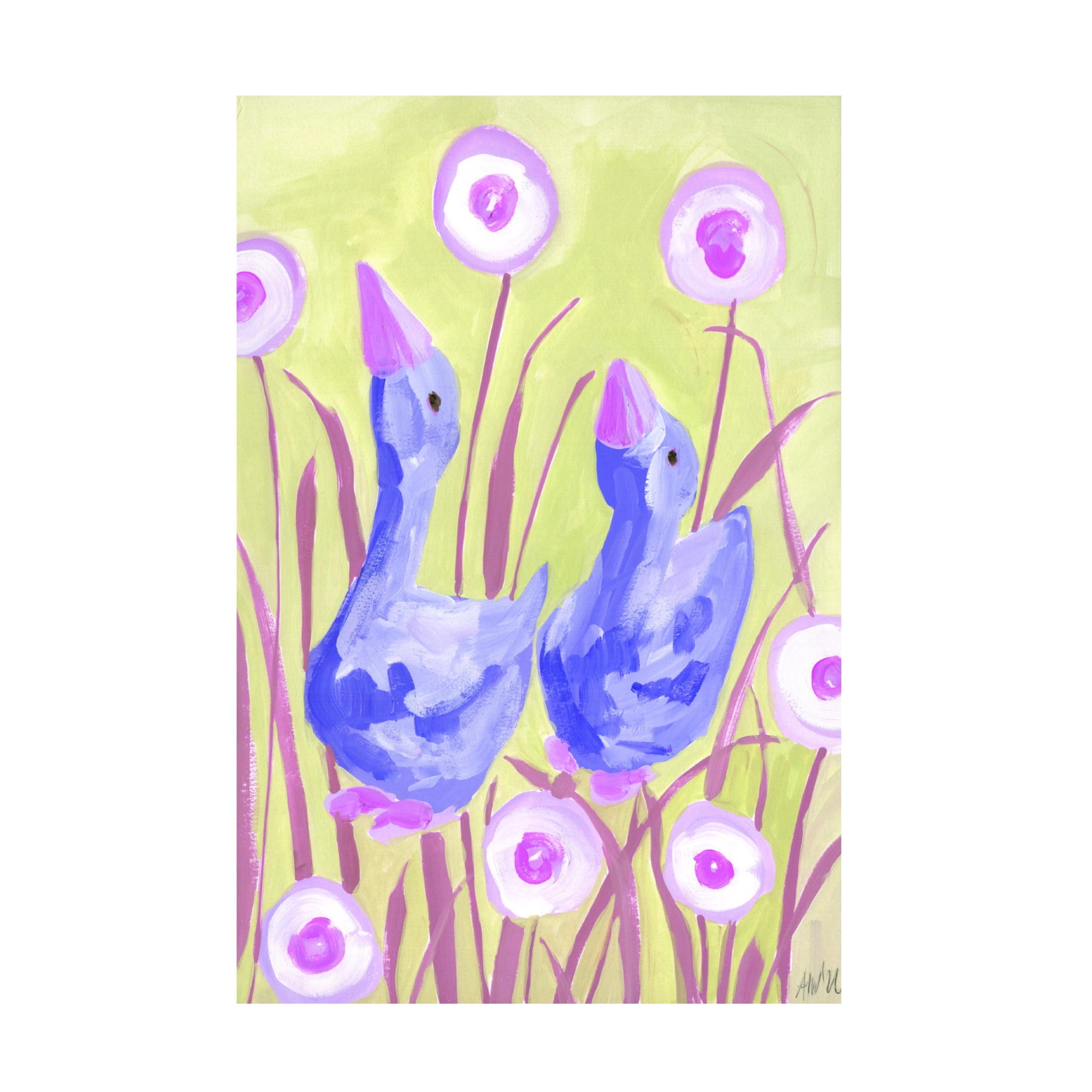 Trademark Fine Art Ania Zwara Cobalt Gees In The Garden Canvas Wall Art
