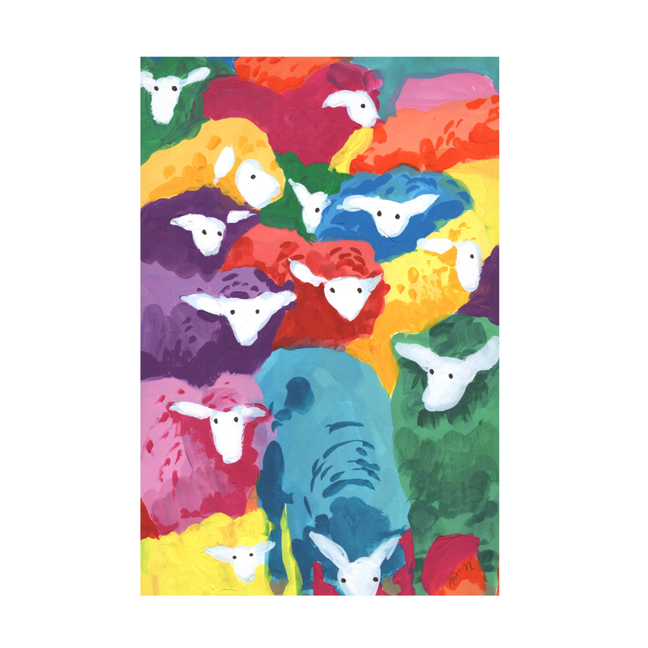 Trademark Fine Art Ania Zwara Colorful Sheep Cocktail Canvas Wall Art