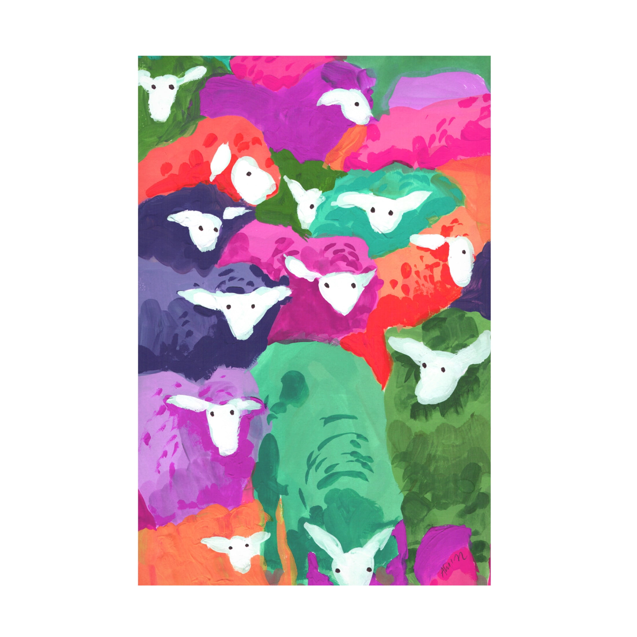 Trademark Fine Art Ania Zwara Colorful Sheep Cocktail Tropical Canvas Wall Art