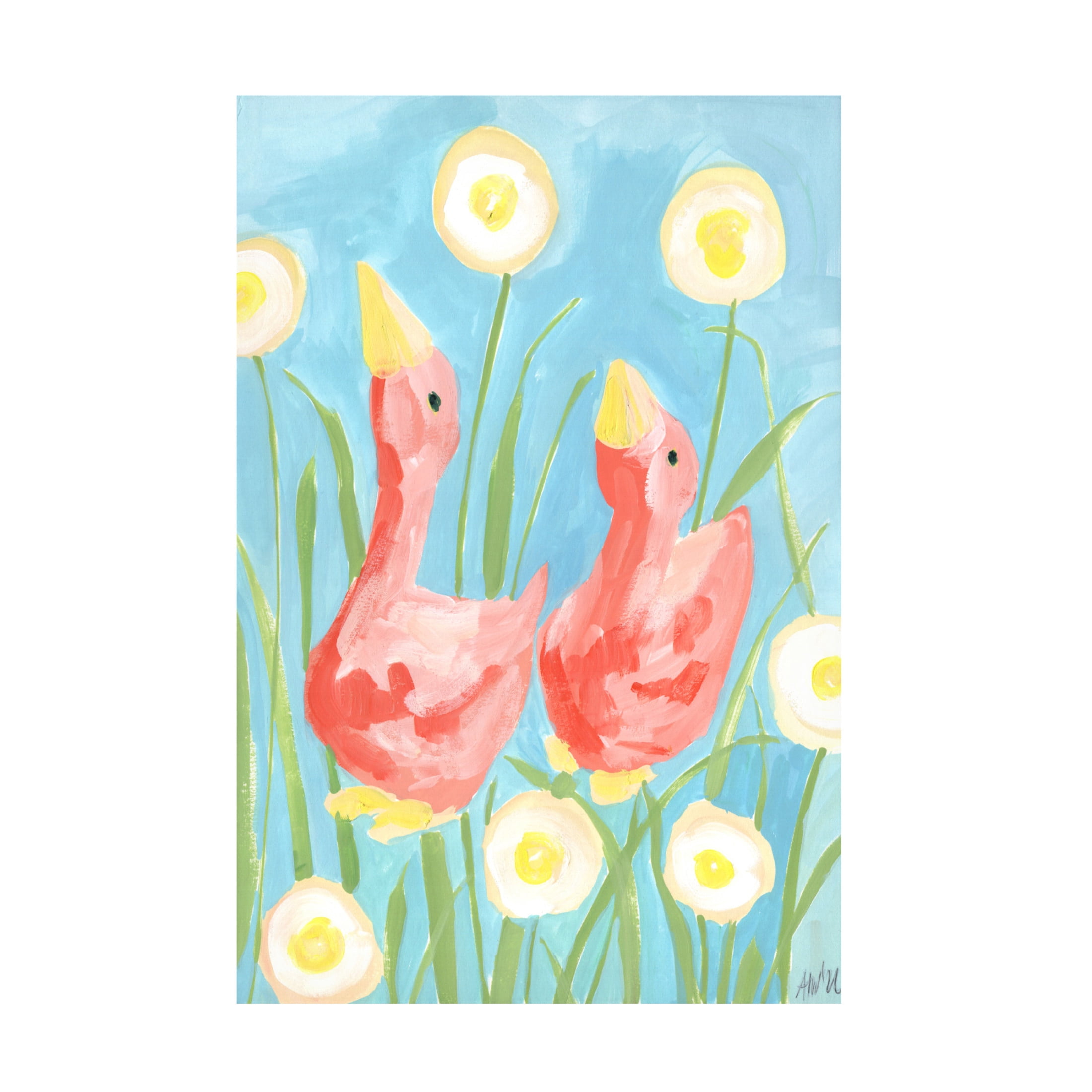 Trademark Fine Art Ania Zwara  Coral Gees In The Garden Canvas Wall Art