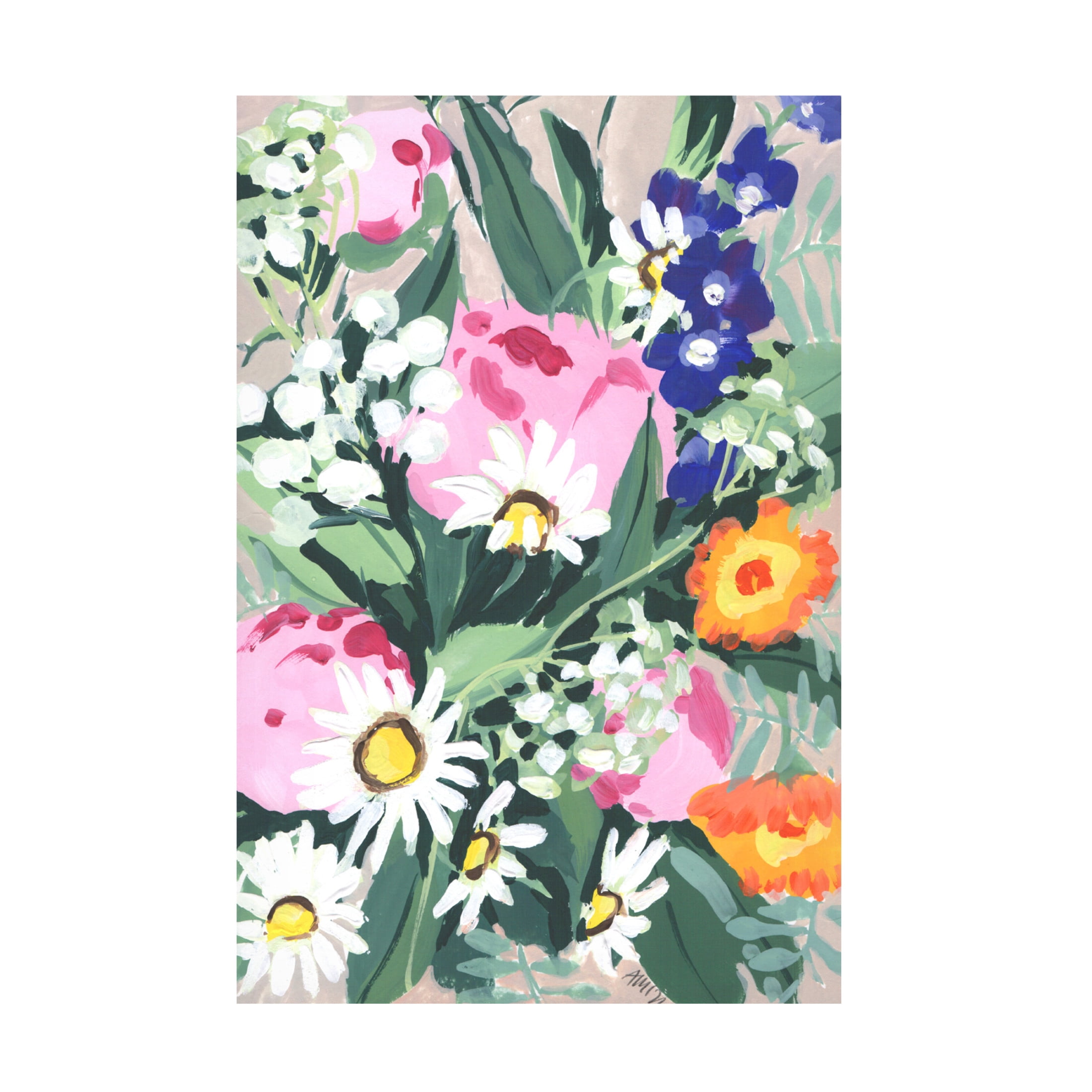 Trademark Fine Art Ania Zwara  Daisies On Green Grass Canvas Wall Art