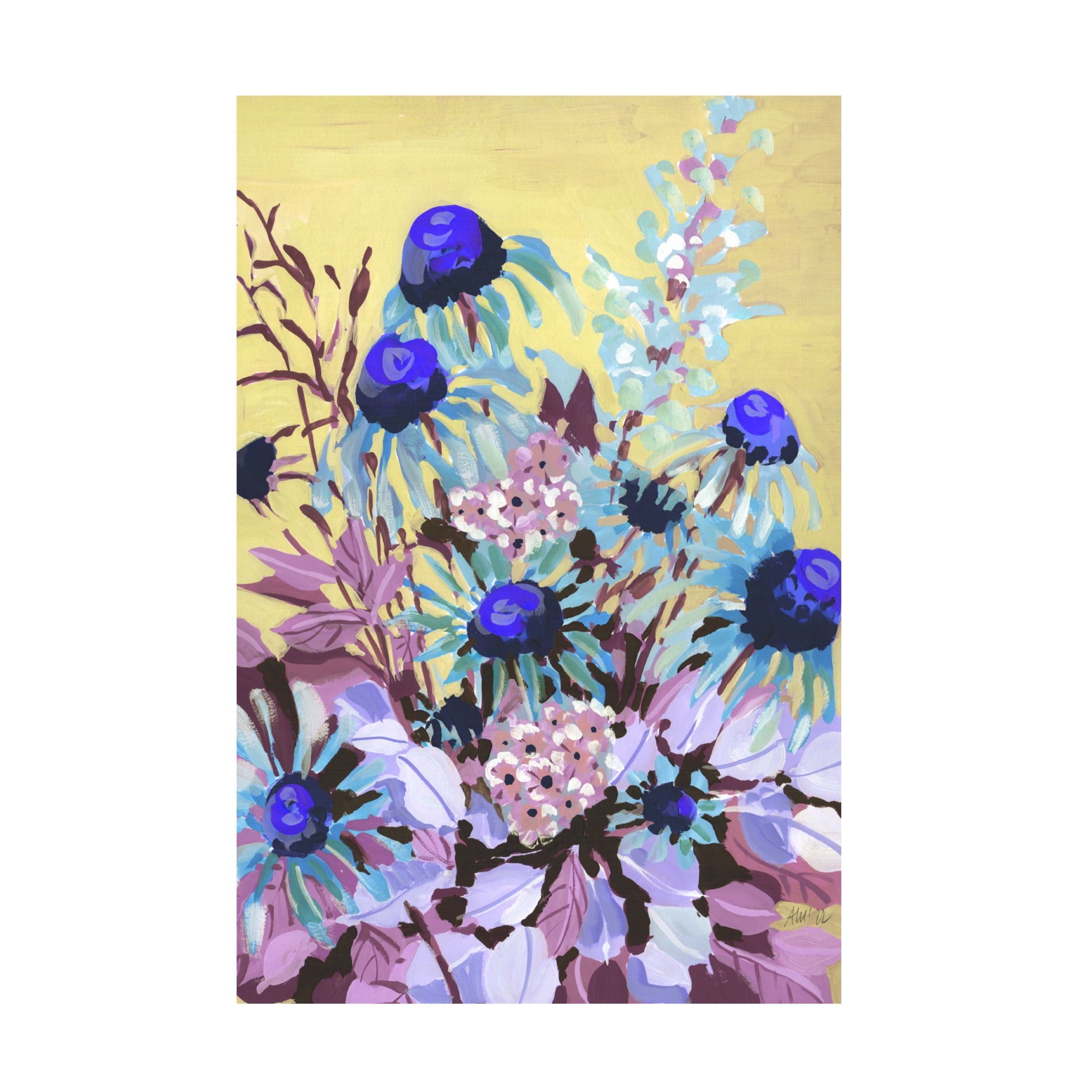 Trademark Fine Art Ania Zwara Echinacea Cobalt Blue Canvas Wall Art