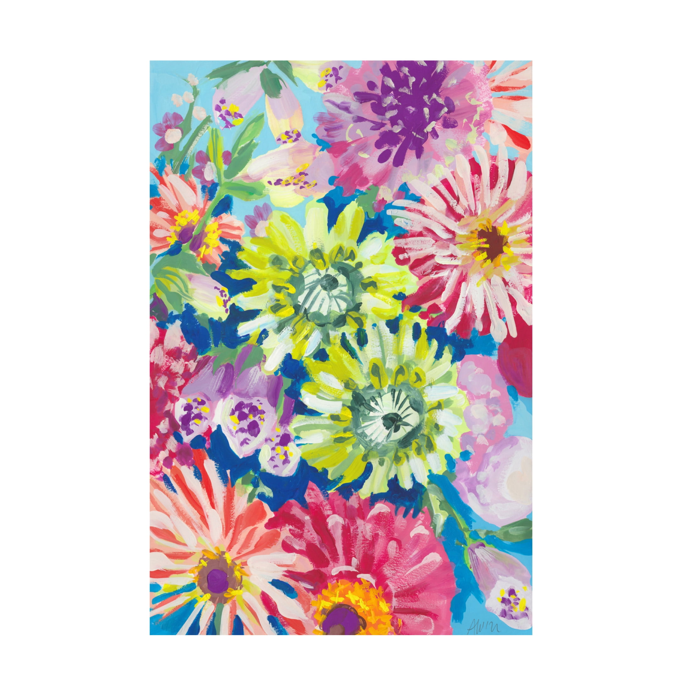 Trademark Fine Art Ania Zwara Lime Asters Canvas Wall Art