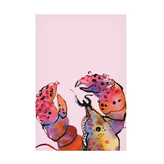 Trademark Fine Art Ania Zwara Lobster On Pink Canvas Wall Art