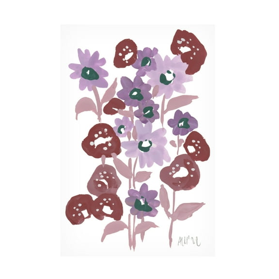 Trademark Fine Art Ania Zwara  Purple Flowerbed Canvas Wall Art
