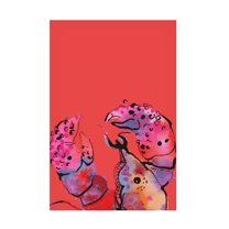 Trademark Fine Art Ania Zwara  Rainbow Lobster On Red Canvas Wall Art