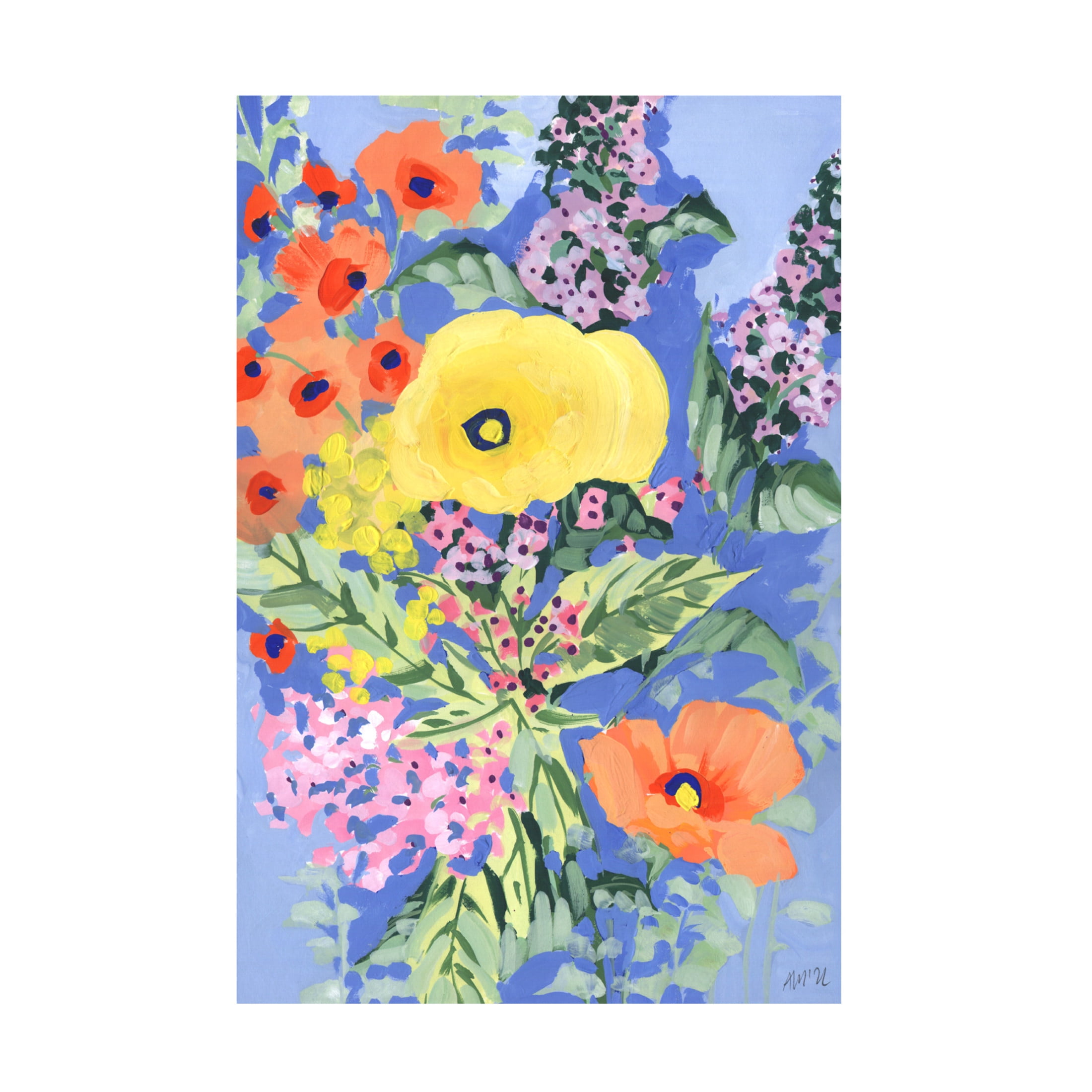 Trademark Fine Art Ania Zwara Yellow And Orange Poppies Canvas Wall Art