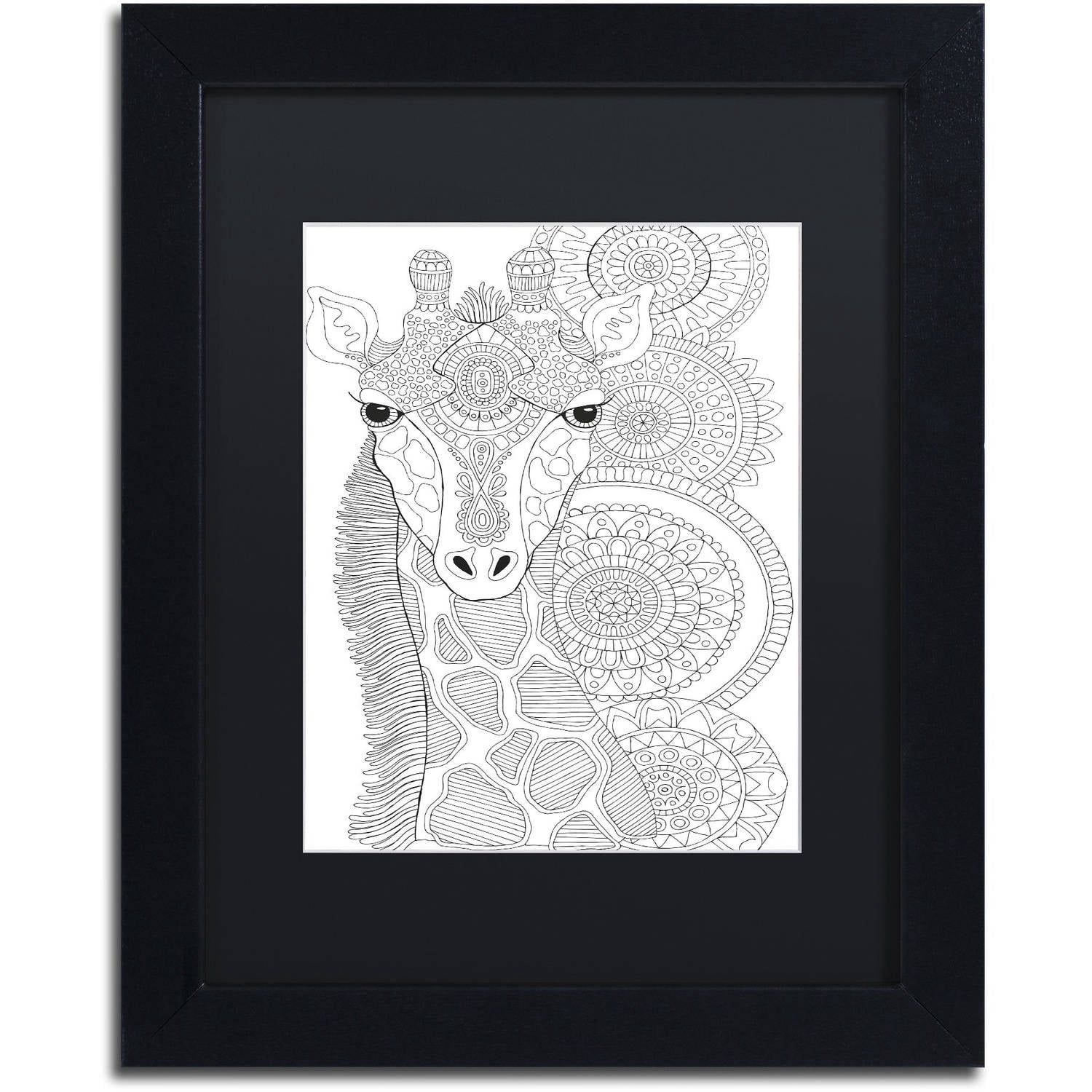 Trademark Fine Art "Animals 11" Canvas Art by Hello Angel, Black Matte, Black Frame