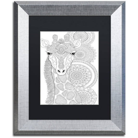 Trademark Fine Art "Animals 11" Canvas Art by Hello Angel, Black Matte, Silver Frame