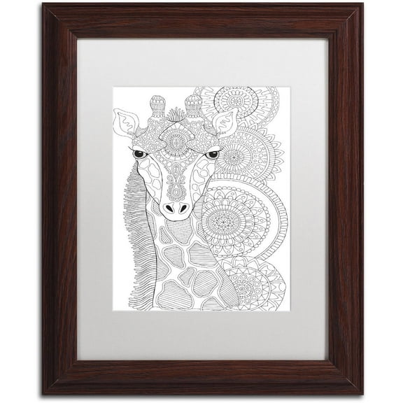 Trademark Fine Art 'Animals 11' Canvas Art by Hello Angel White Matte, Wood Frame