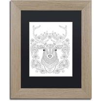 Trademark Fine Art "Animals 19" Canvas Art by Hello Angel, Black Matte, Birch Frame