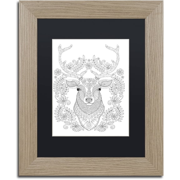 Trademark Fine Art "Animals 19" Canvas Art by Hello Angel, Black Matte, Birch Frame