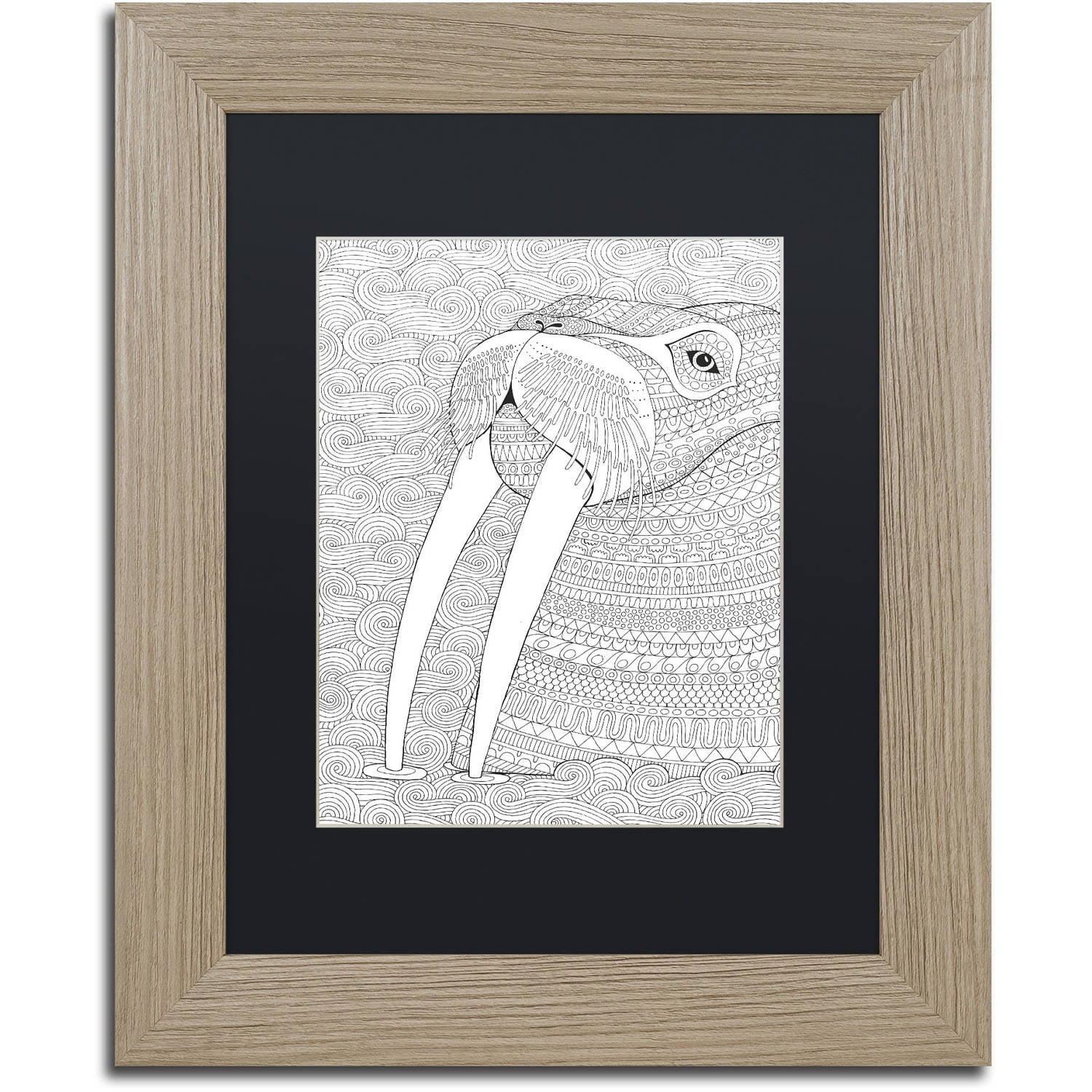 Trademark Fine Art "Animals 21" Canvas Art by Hello Angel, Black Matte, Birch Frame