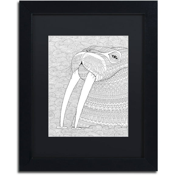 Trademark Fine Art "Animals 21" Canvas Art by Hello Angel, Black Matte, Black Frame