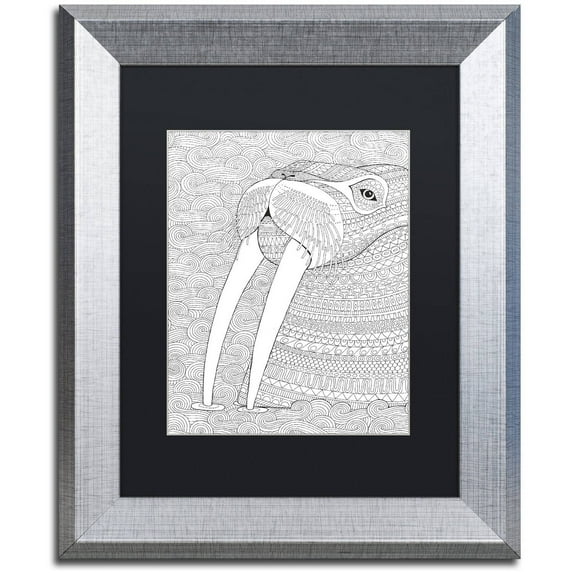 Trademark Fine Art "Animals 21" Canvas Art by Hello Angel, Black Matte, Silver Frame