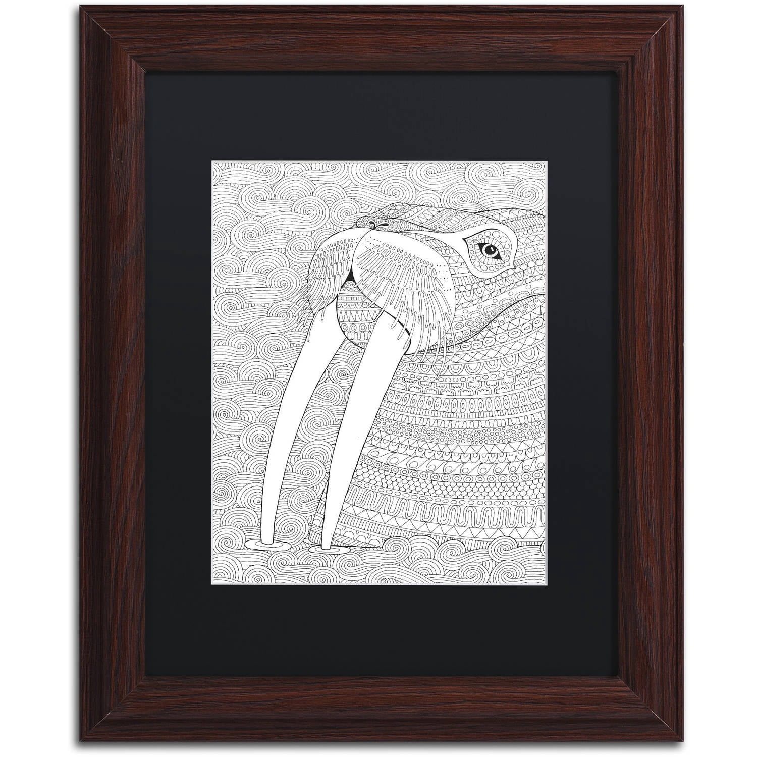 Trademark Fine Art "Animals 21" Canvas Art by Hello Angel, Black Matte, Wood Frame