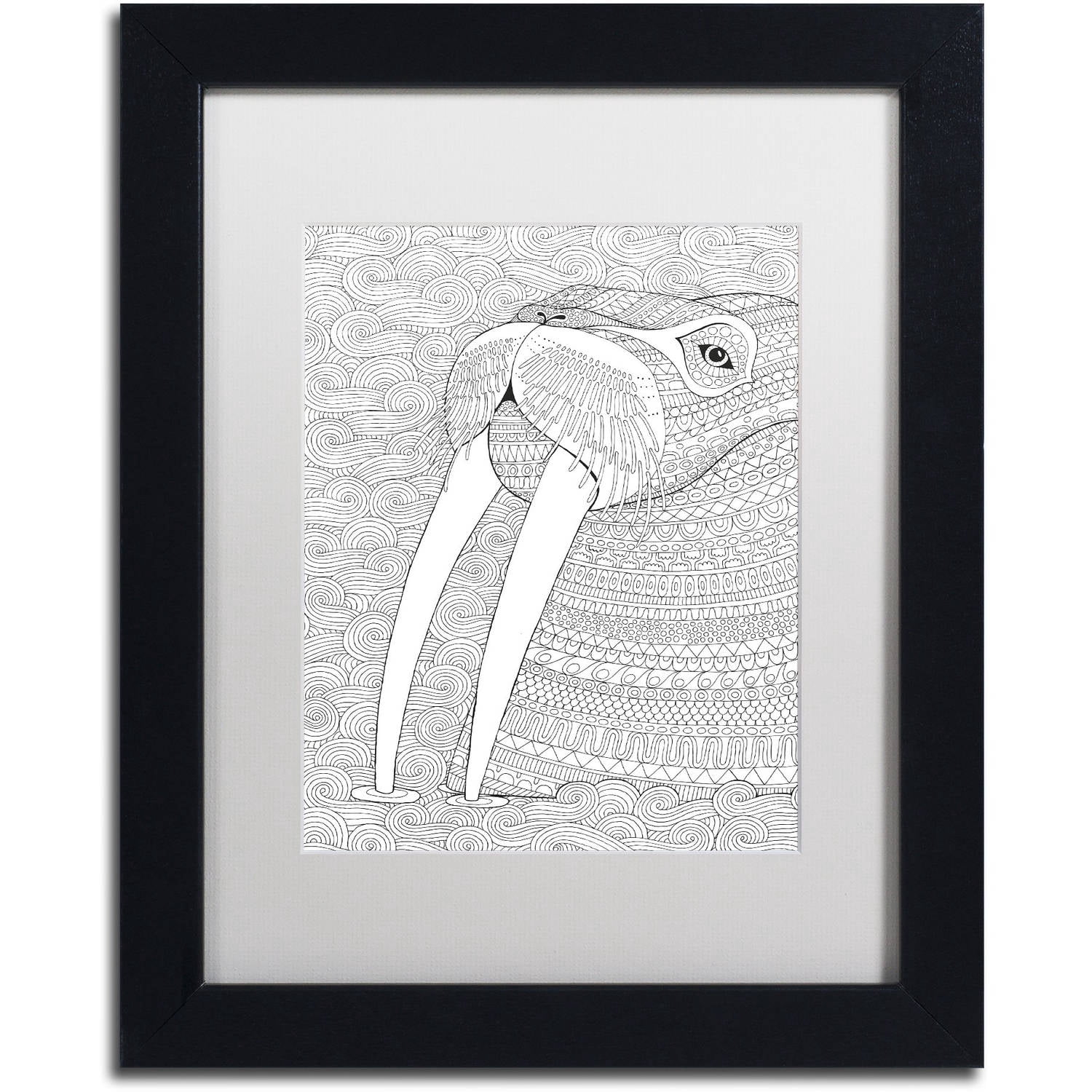 Trademark Fine Art "Animals 21" Canvas Art by Hello Angel, White Matte, Black Frame