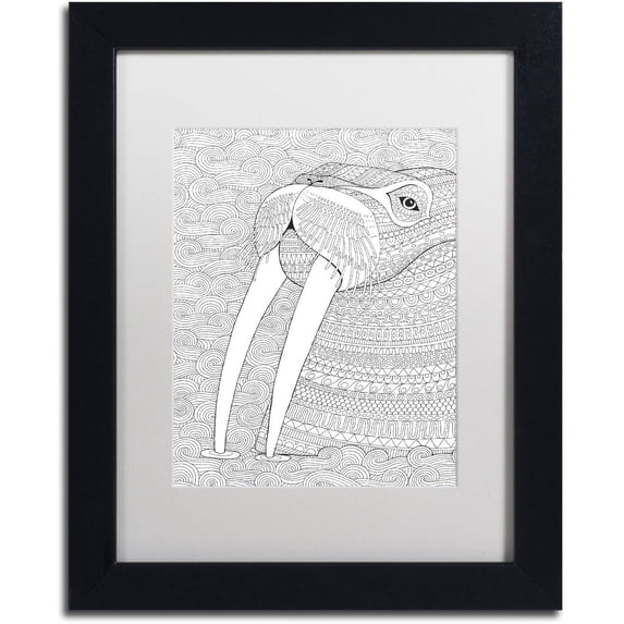 Trademark Fine Art "Animals 21" Canvas Art by Hello Angel, White Matte, Black Frame