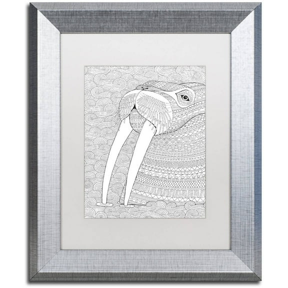 Trademark Fine Art "Animals 21" Canvas Art by Hello Angel, White Matte, Silver Frame