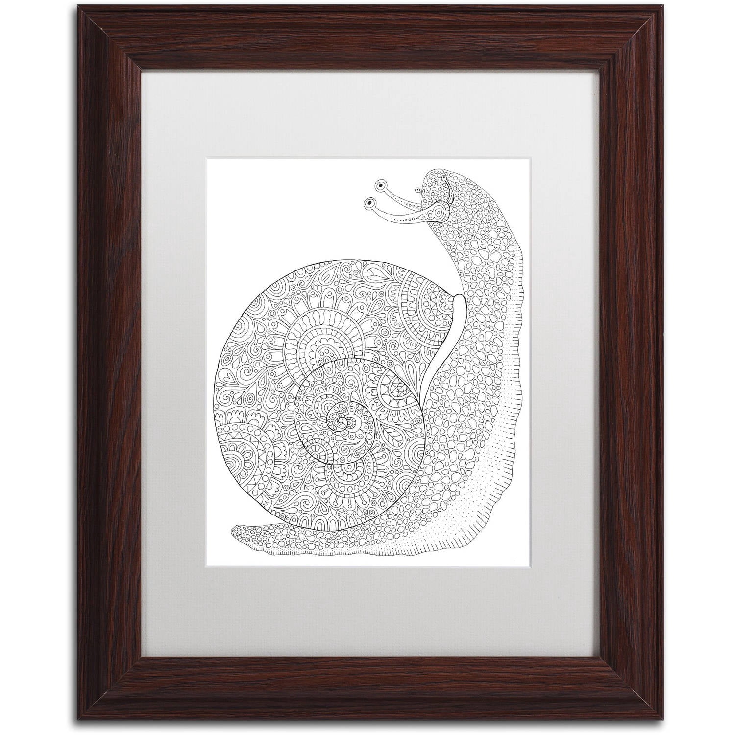 Trademark Fine Art "Animals 22" Canvas Art by Hello Angel, White Matte, Wood Frame