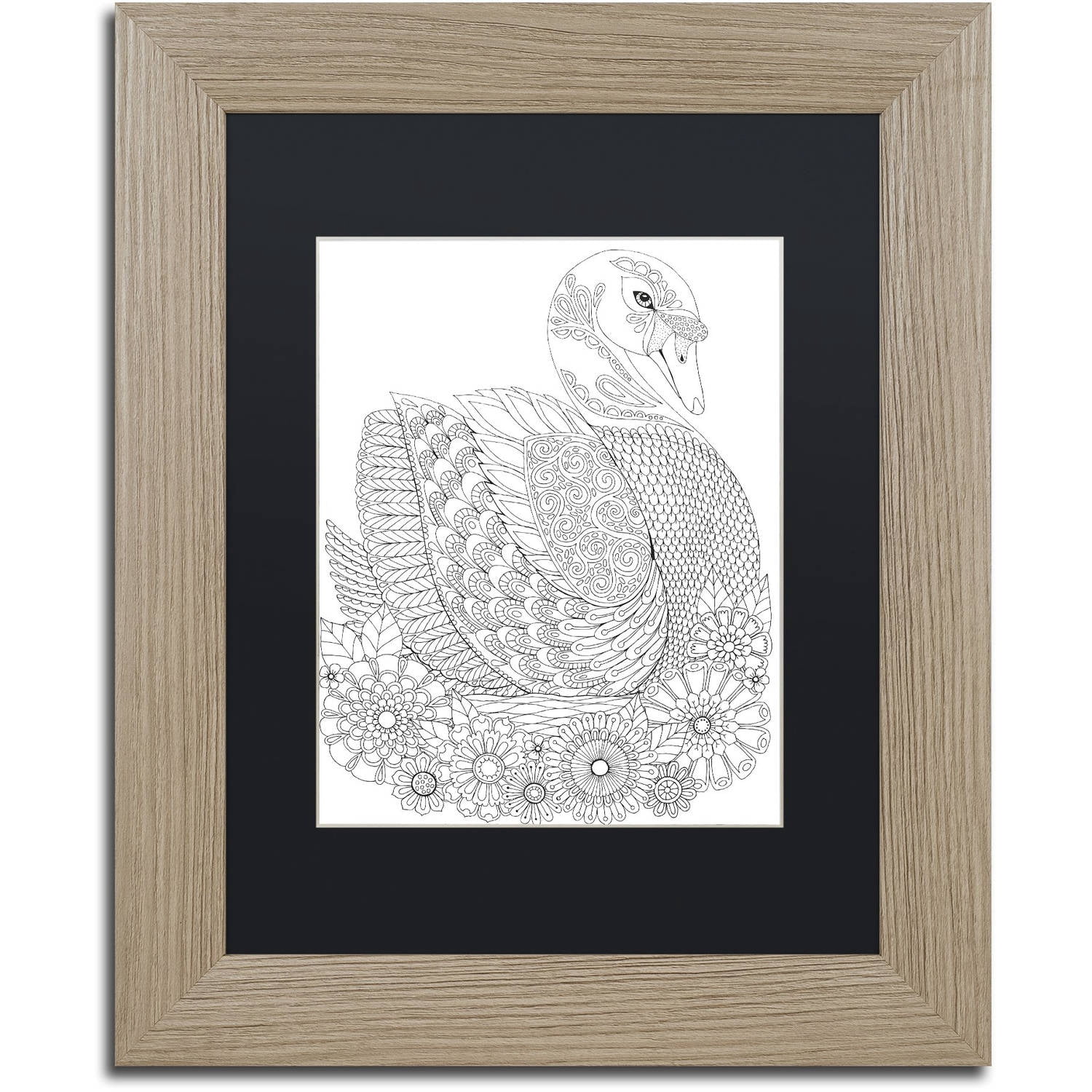 Trademark Fine Art "Animals 26" Canvas Art by Hello Angel, Black Matte, Birch Frame