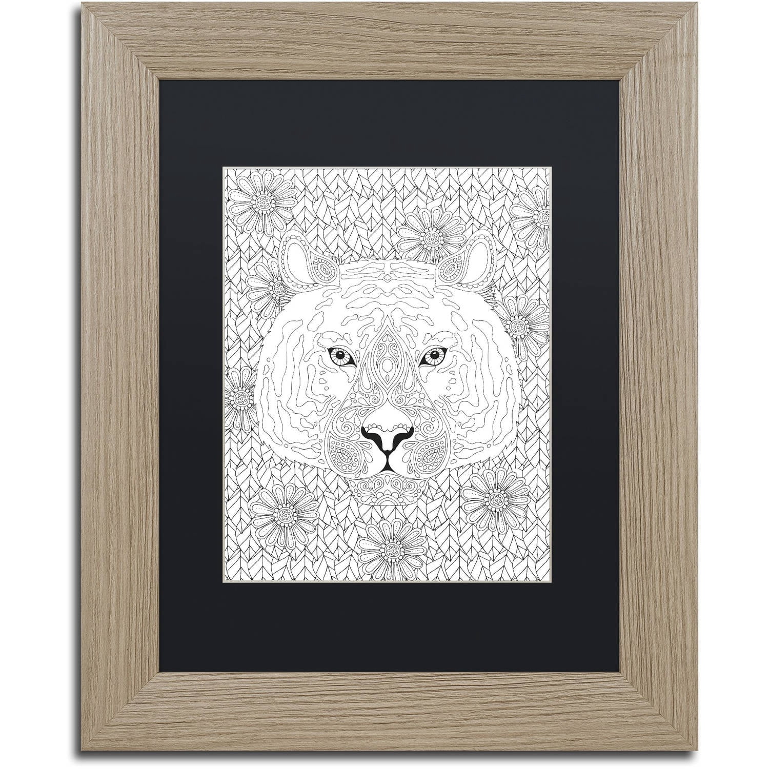 Trademark Fine Art "Animals 27" Canvas Art by Hello Angel, Black Matte, Birch Frame