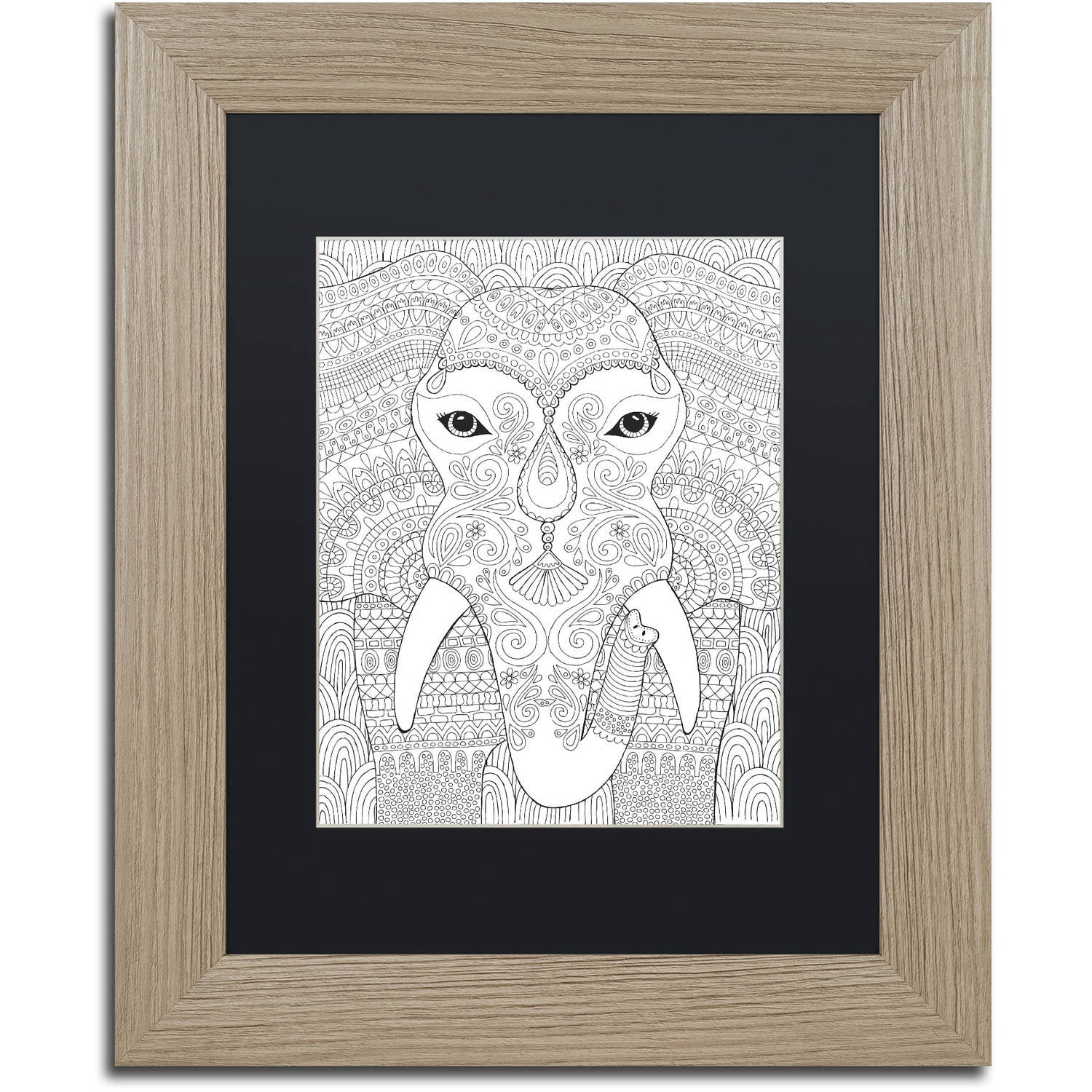 Trademark Fine Art "Animals 29" Canvas Art by Hello Angel, Black Matte, Birch Frame