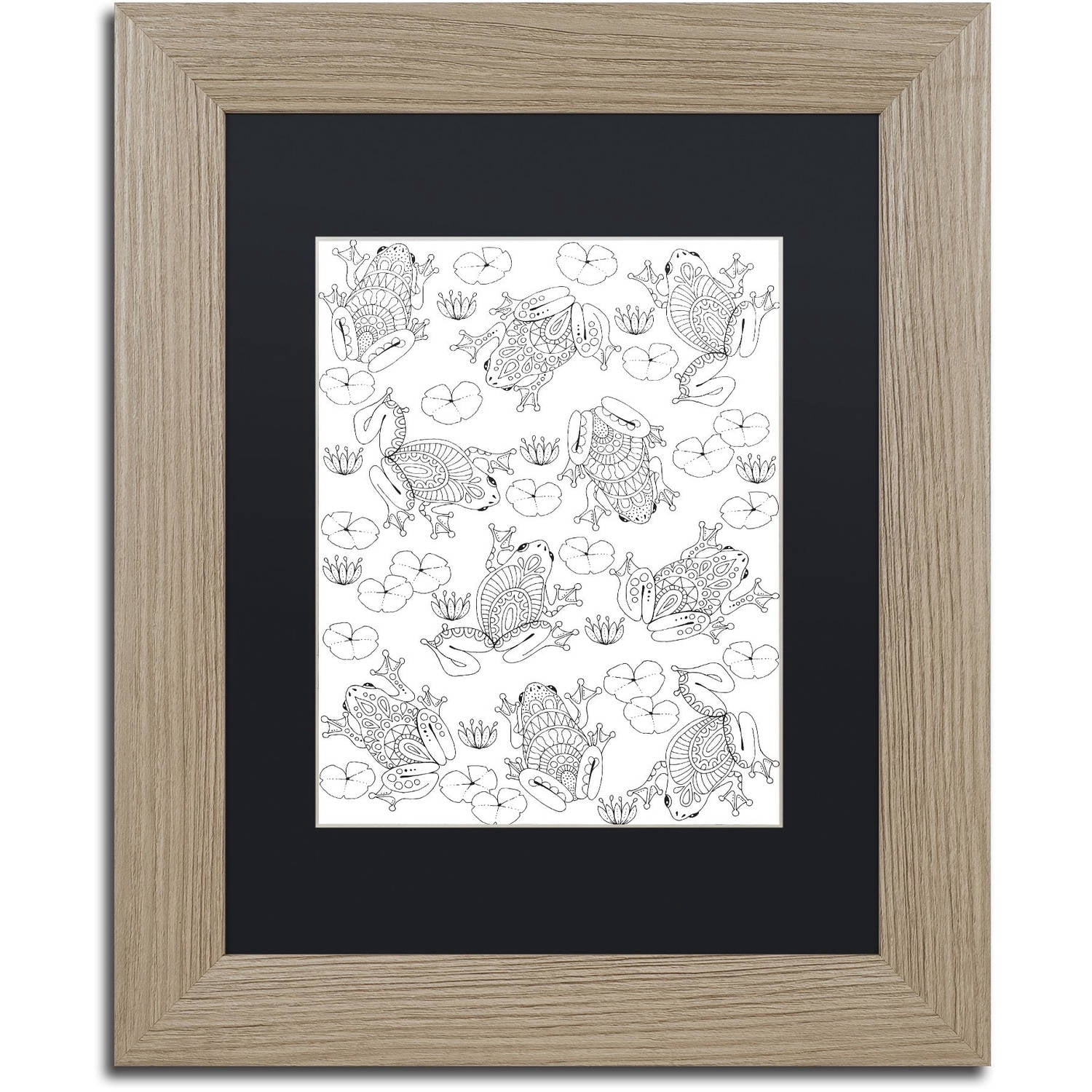 Trademark Fine Art "Animals 3" Canvas Art by Hello Angel, Black Matte, Birch Frame