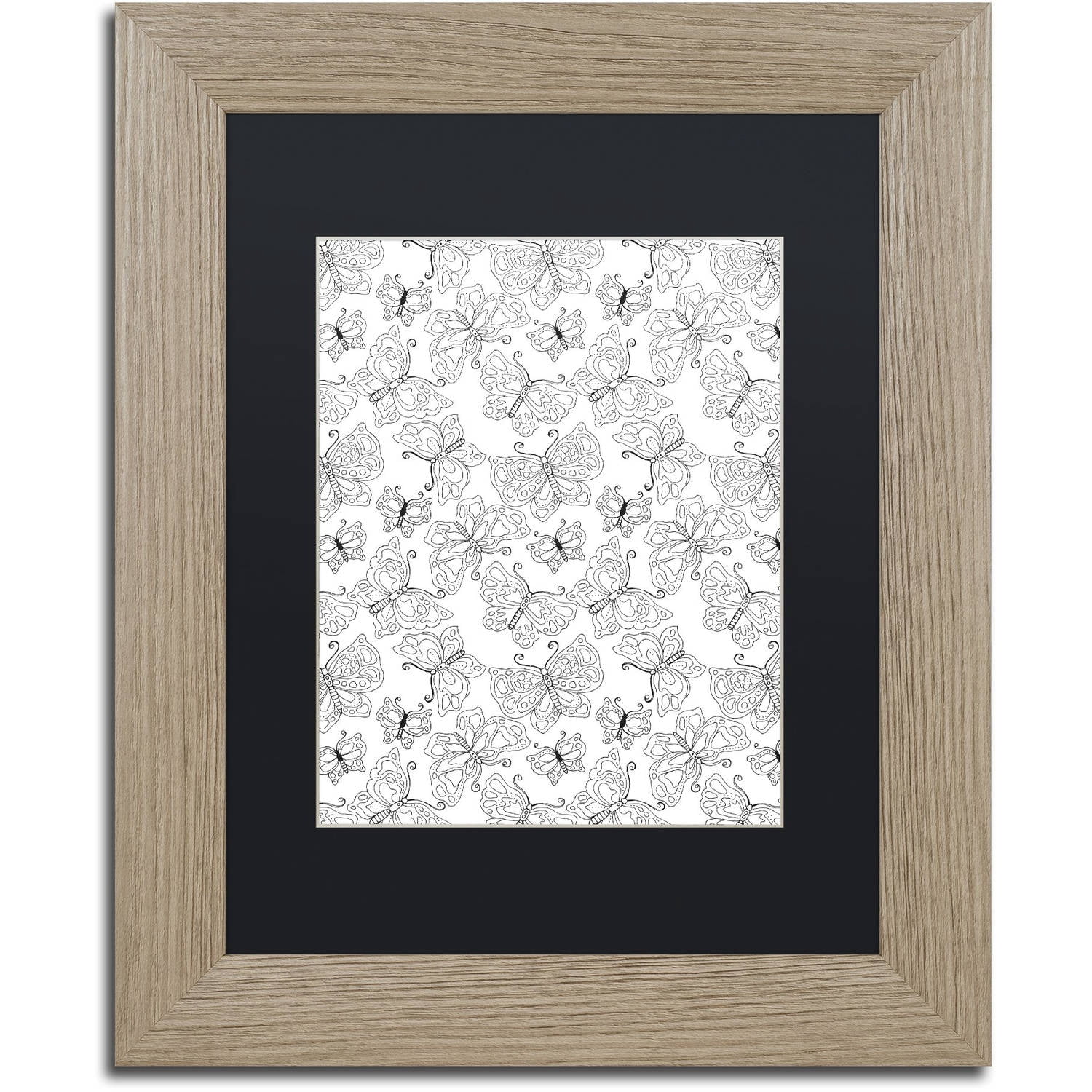 Trademark Fine Art "Animals 30" Canvas Art by Hello Angel, Black Matte, Birch Frame