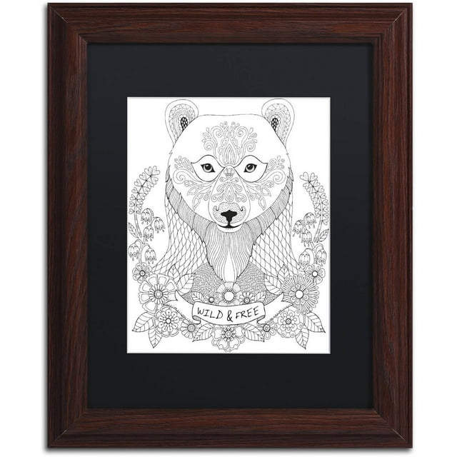 Trademark Fine Art "Animals 4" Canvas Art by Hello Angel, Black Matte, Wood Frame
