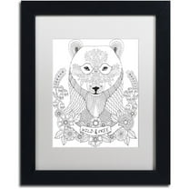 Trademark Fine Art "Animals 4" Canvas Art by Hello Angel, White Matte, Black Frame
