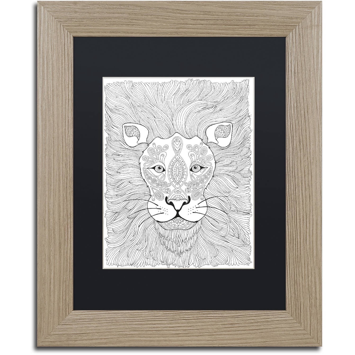 Trademark Fine Art "Animals 7" Canvas Art by Hello Angel, Black Matte, Birch Frame