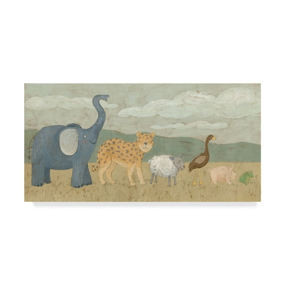 Trademark Fine Art 'Animals All in a Row I' Canvas Art by Megan Meagher