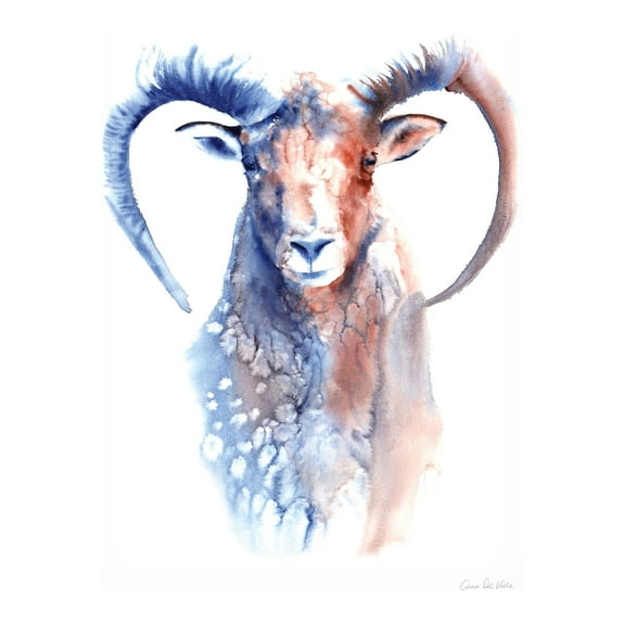 Trademark Fine Art Animals Canvas Art ' Copper and Blue Ram ' by Aimee Del Valle