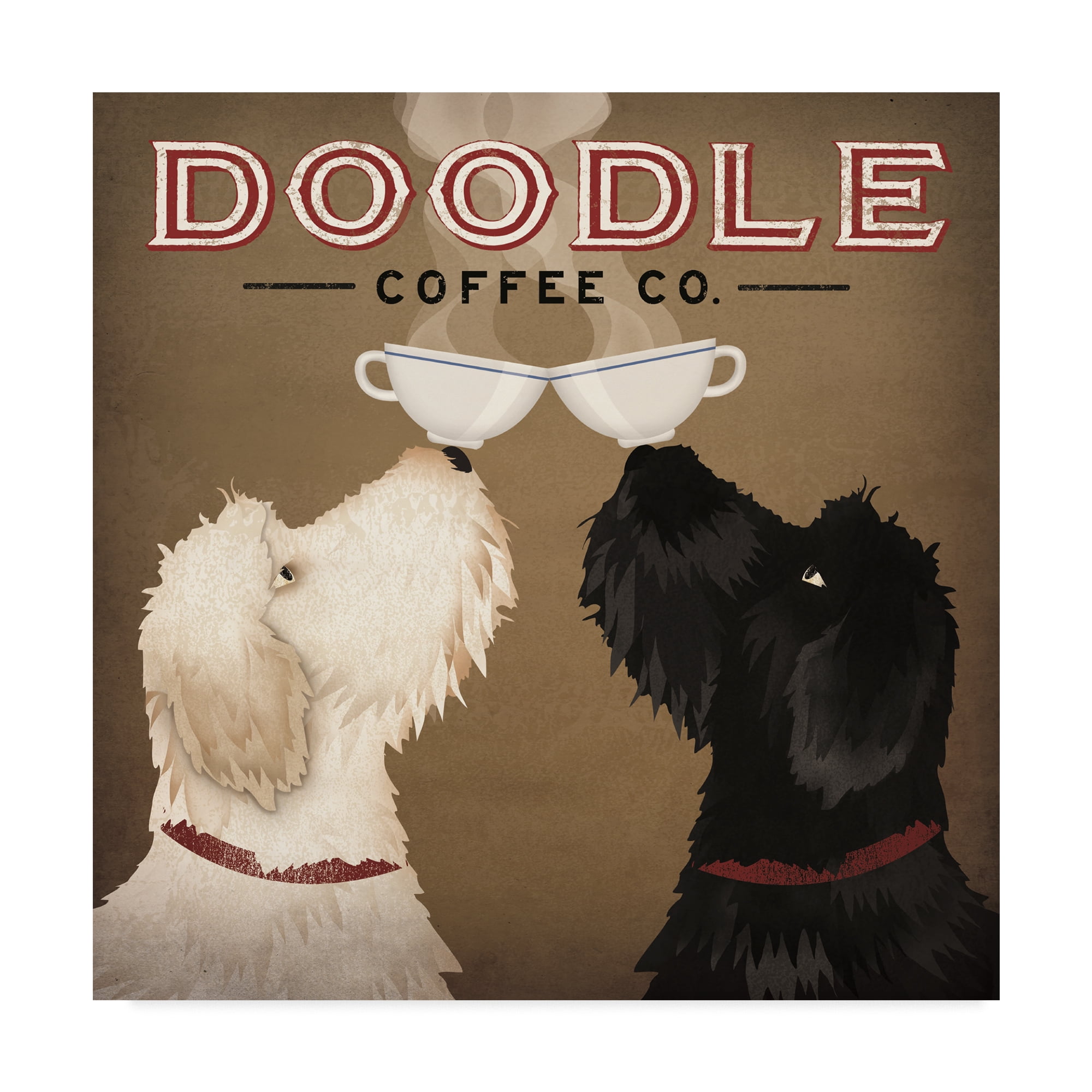 Trademark Fine Art Animals Canvas Art ' Doodle Coffee Double IV ' by Ryan Fowler