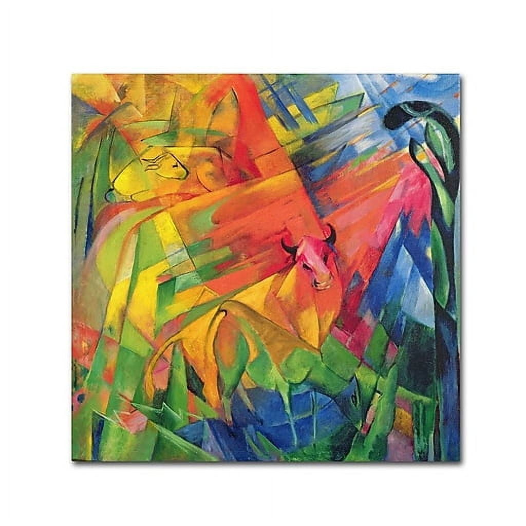 Colorful Abstract Animals in Landscape Canvas Art