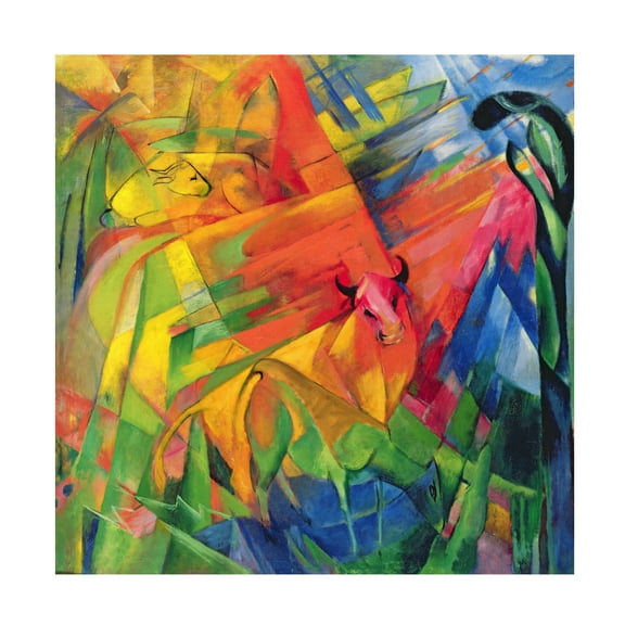 Trademark Fine Art "Animals In a Landscape, 1914" Canvas Art by Franz Marc